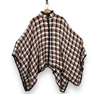 4 for $40 SALE! Evan Picone Plaid Boucle Button Front Cape, Multi Plaid, OS